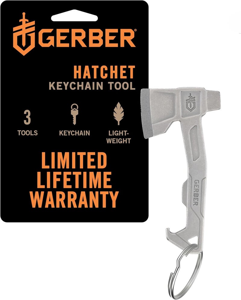Gerber Gear Hatchet Keychain 3-in-1 Multitool, Clips to Pocket or Keychain with Bottle Opener, Flathead Driver, Package Opener, EDC Gear for Everyday Carry - Image 1